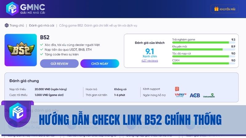 Hướng dẫn kiểm tra link B52 chính chủ trên GMNC