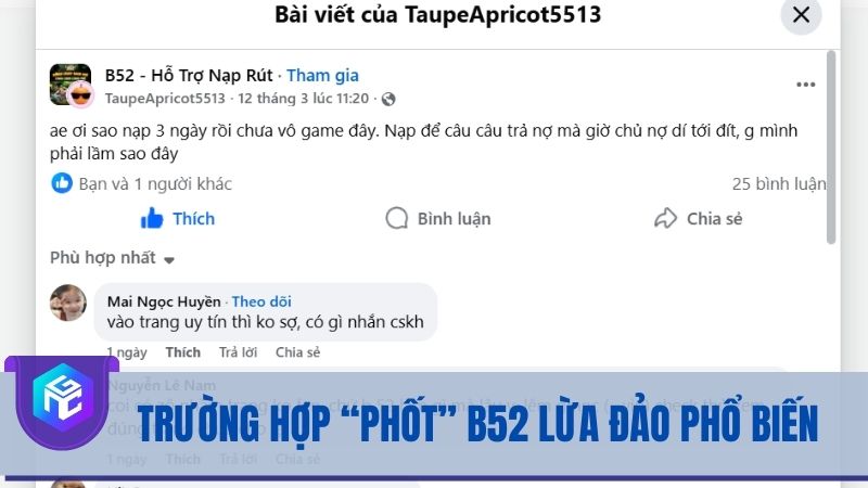 Những trường hợp “phốt” B52 lừa đảo phổ biến nhất hiện nay